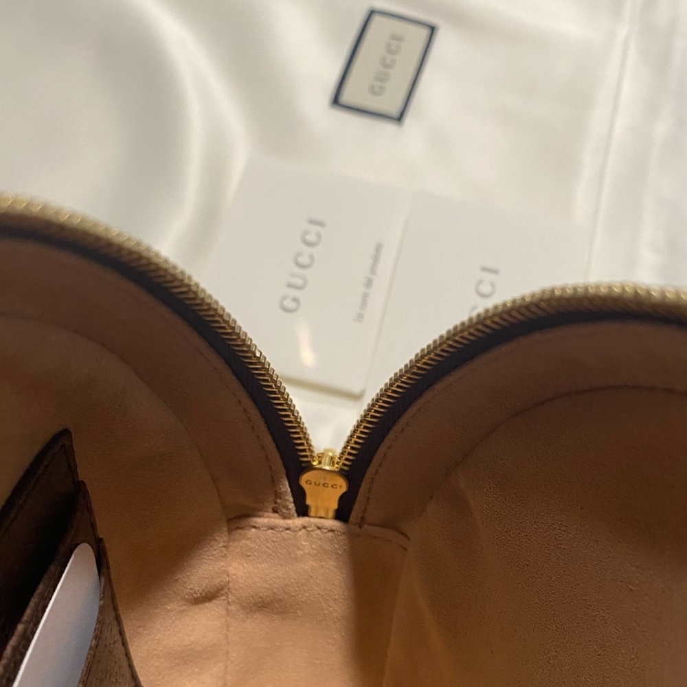 NEW!✨GUCCI✨GG GUCCISSIMA SUPREME & LEATHER ROUND BACKPACK SHOULDER CROSSBODY BAG - Picture 14 of 15